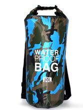 Load image into Gallery viewer, PVC Waterproof Dry Bag 5L 10L 20L 30L Camo Outdoor Diving Foldable Man Women Beach Swimming Bag Rafting River Ocean backpack
