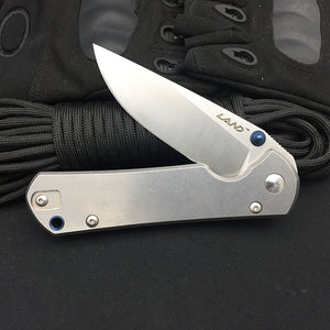 Land 912 Folding Knife 12C27 Blade Stone Wash Steel handle Outdoor Camping survival EDC Pocket Knives Kitchen Cutting Tool 9103