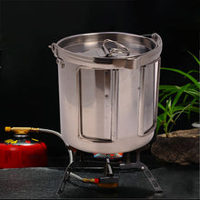 Load image into Gallery viewer, 1.2L outdoor stainless steel kettles Mountaineering camping portable boil water hanging pot hot soup coffee tableware
